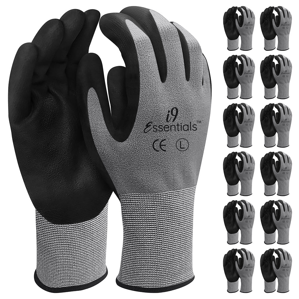 Micro Foam Nitrile Work Gloves | Best Grip | Grey | L | Pack of 12