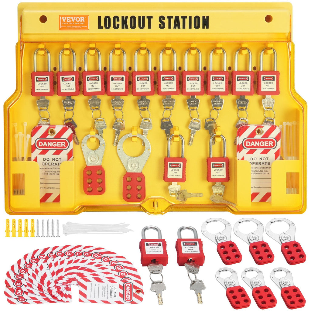 Electrical Lockout Tagout Kit, 60 PCS Safety Lockout Tagout Station