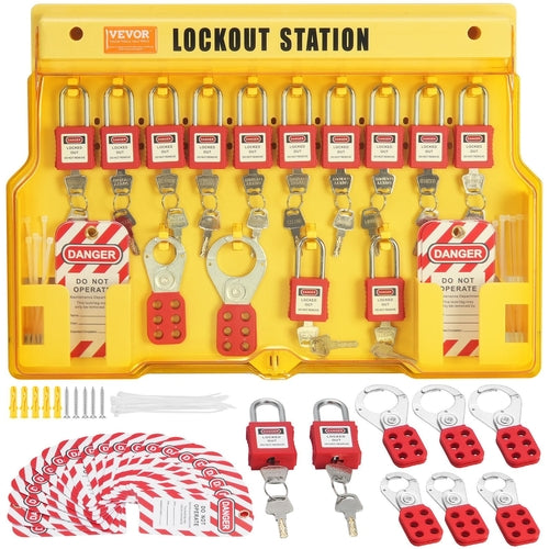 Electrical Lockout Tagout Kit, 60 PCS Safety Lockout Tagout Station